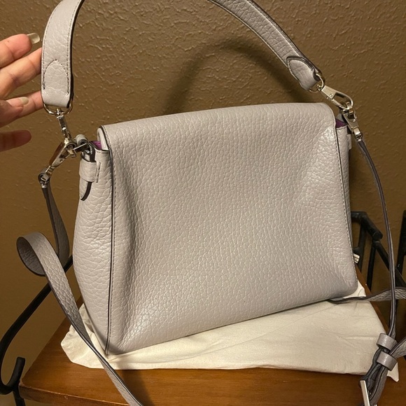 Kate Spade Pebbled Leather Shoulder Bag in Light Gray - Picture 2 of 8